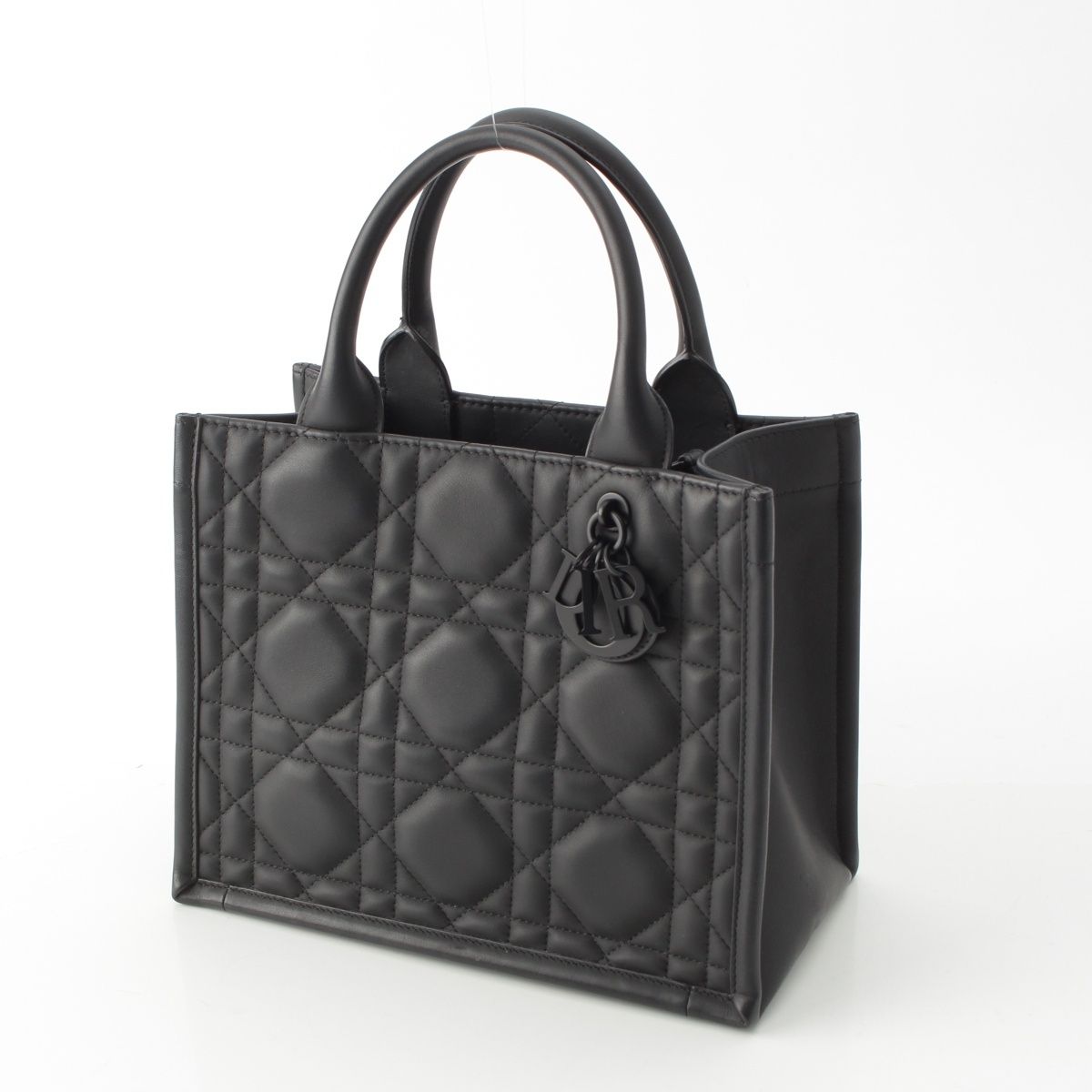 Dior Leather Micro Cannage Book Tote So Black Small — view 2
