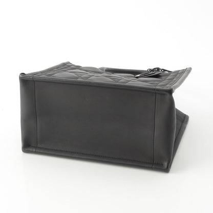 Dior Leather Micro Cannage Book Tote So Black Small — view 5