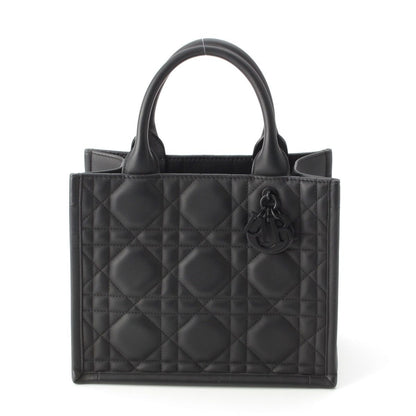 Dior Leather Micro Cannage Book Tote So Black Small