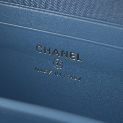 Chanel Quilted Denim CC Logo Camera Shoulder Bag Blue — view 7
