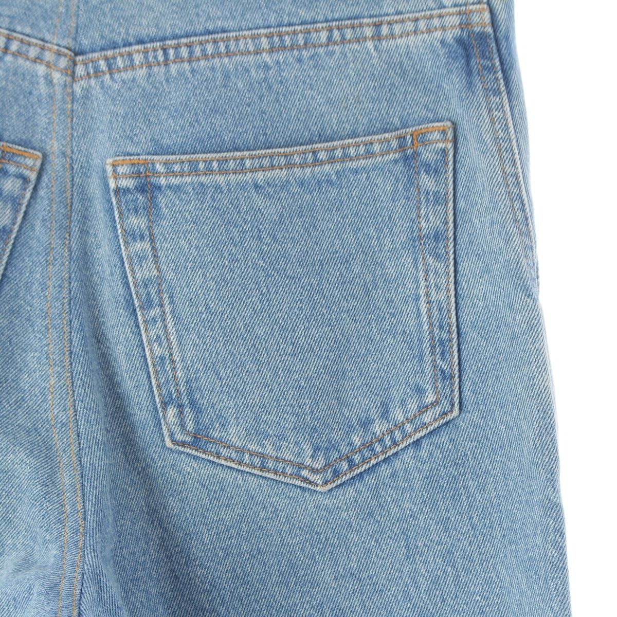 Loewe Fisherman Cotton Denim Logo Patch Button Fly Pants Ice Blue 42 — view 6