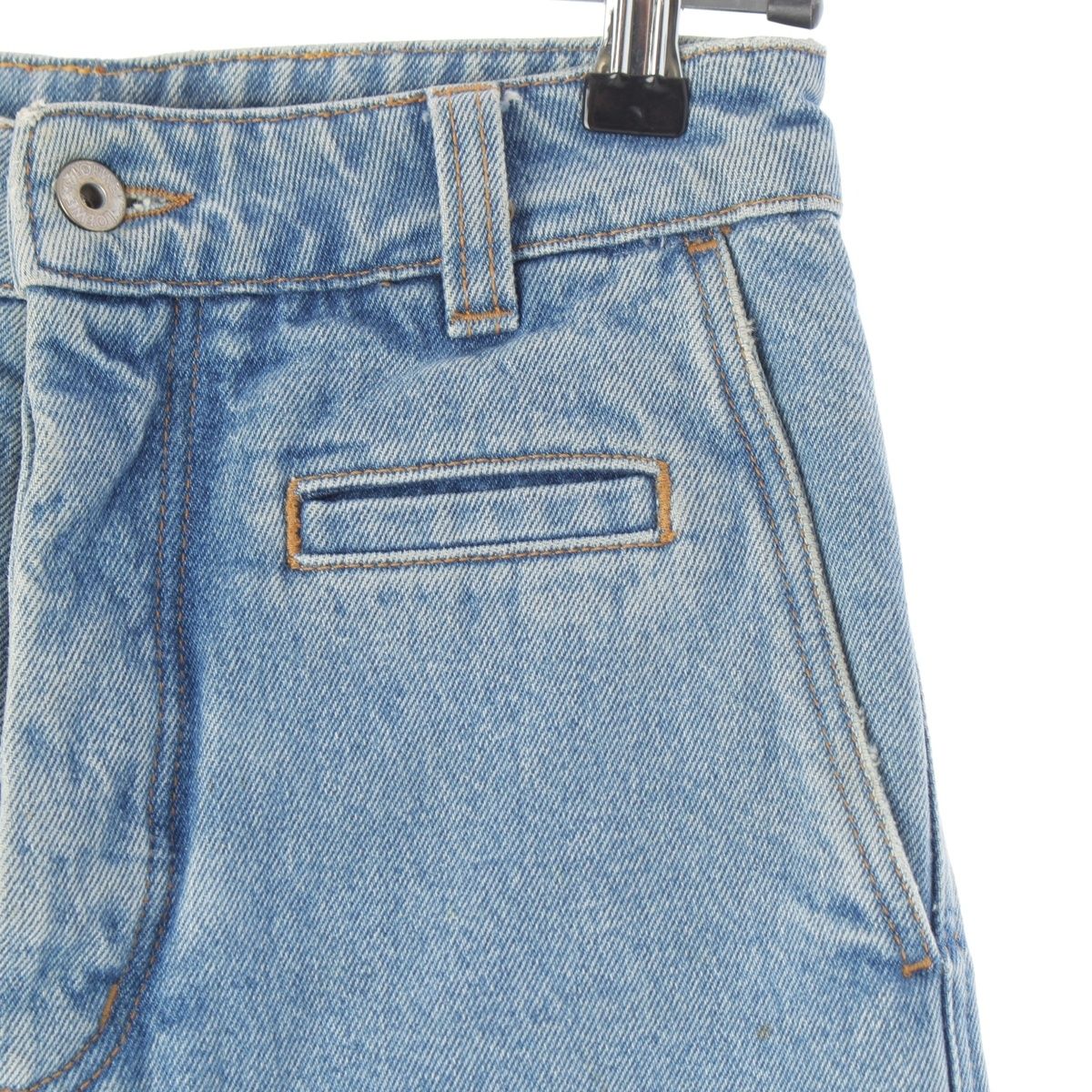 Loewe Fisherman Cotton Denim Logo Patch Button Fly Pants Ice Blue 42 — view 4
