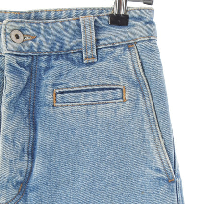Loewe Fisherman Cotton Denim Logo Patch Button Fly Pants Ice Blue 42 — view 4