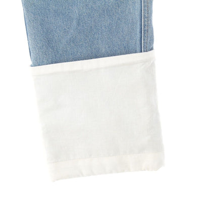 Loewe Fisherman Cotton Denim Logo Patch Button Fly Pants Ice Blue 42 — view 5