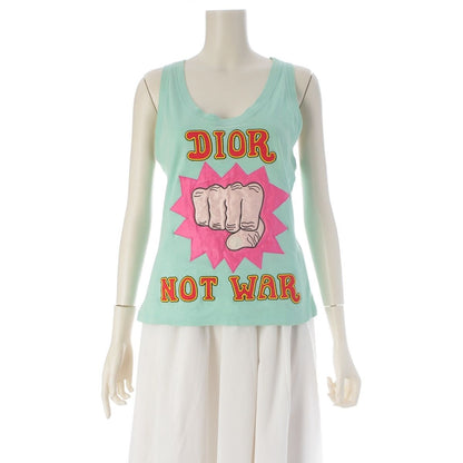 Dior Galliano Era Not War Logo Tank Top Light Green 42