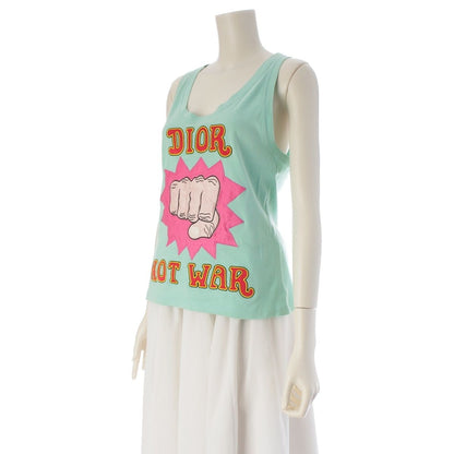 Dior Galliano Era Not War Logo Tank Top Light Green 42 — view 2
