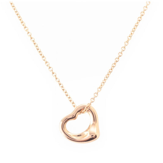 Tiffany & Co Open Heart Pendant Necklace 18k Pink Gold