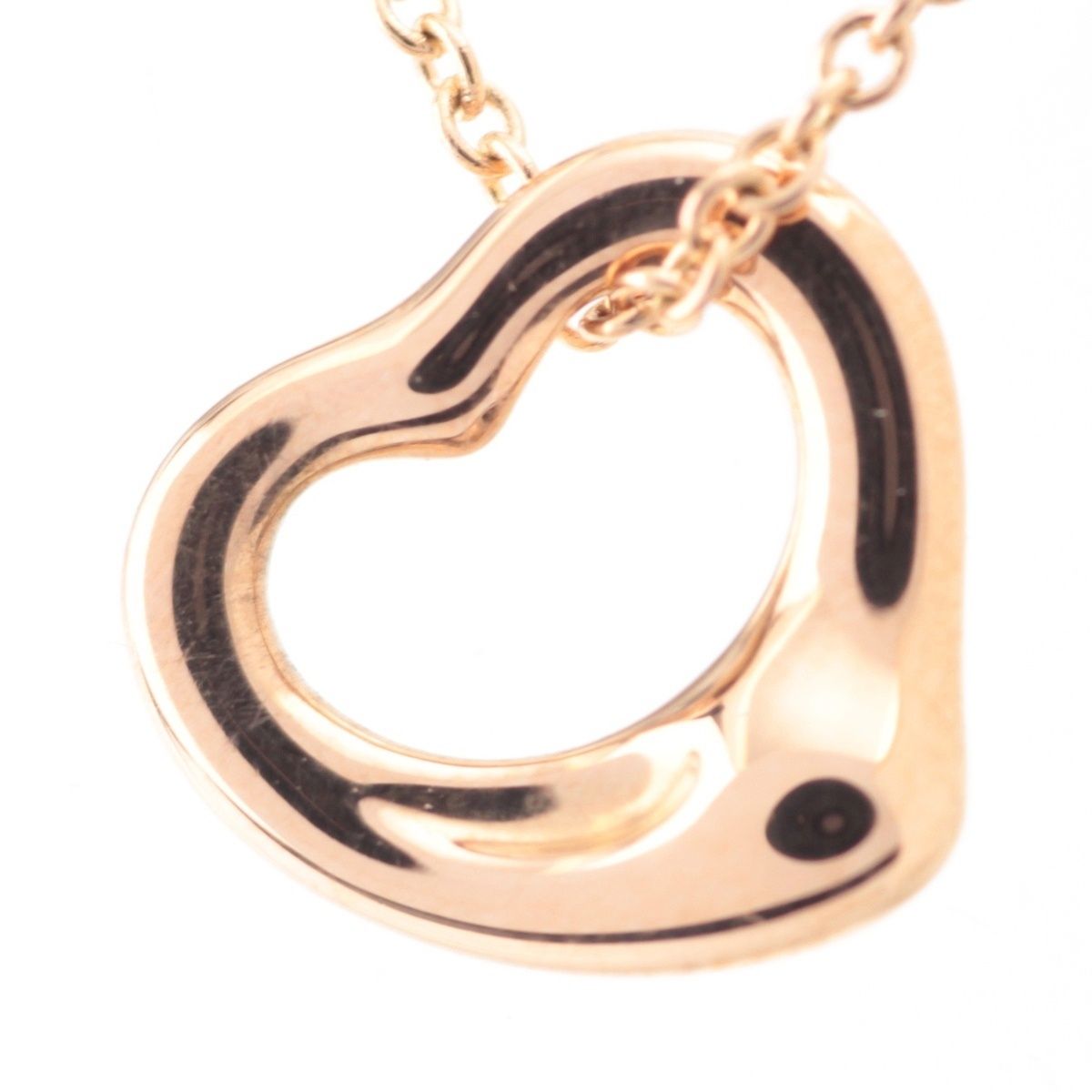Tiffany & Co Open Heart Pendant Necklace 18k Pink Gold — view 4