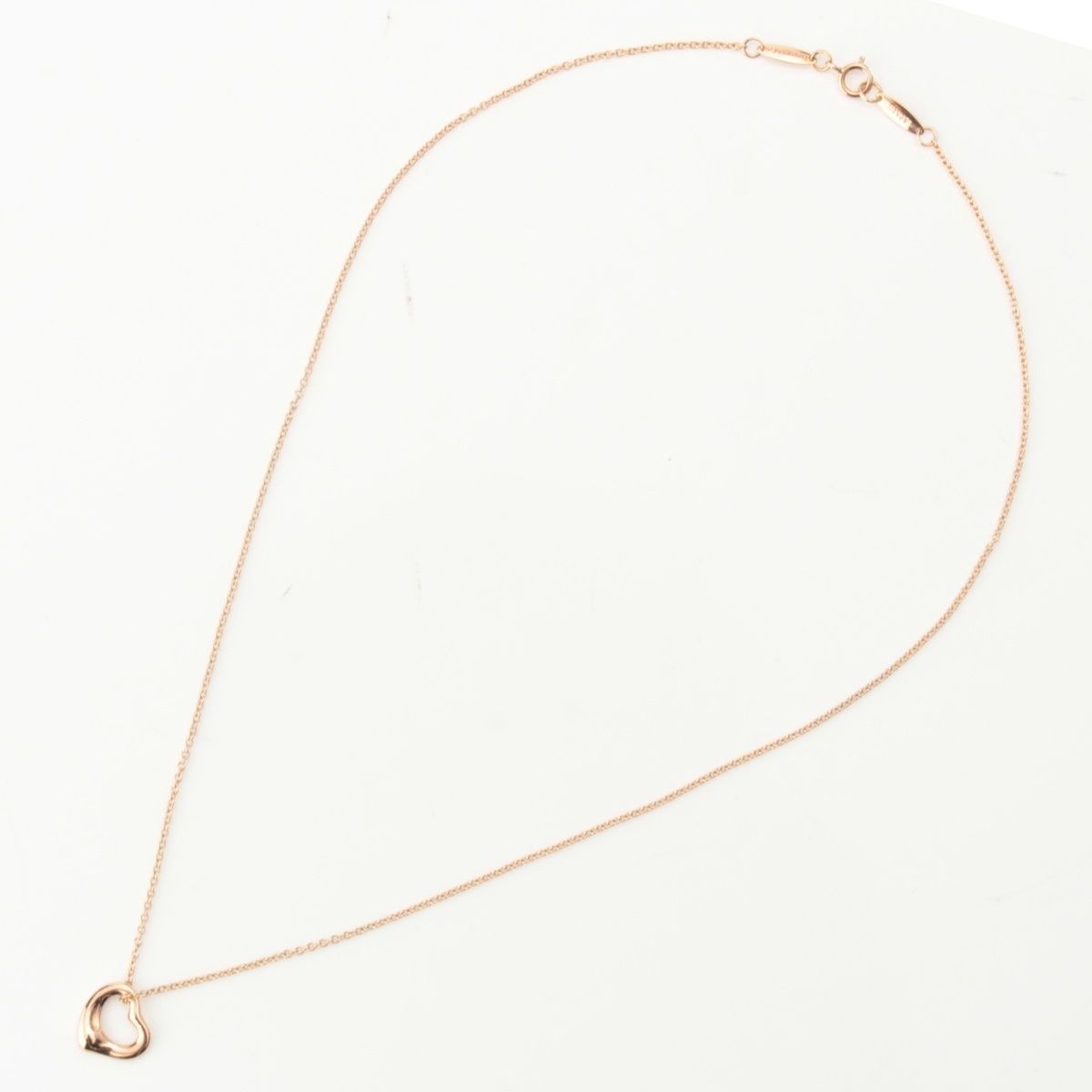 Tiffany & Co Open Heart Pendant Necklace 18k Pink Gold — view 3