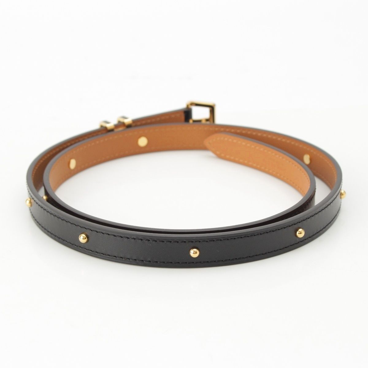 Hermes Pop 15 Leather Pop Belt Black Gold 75 — view 2