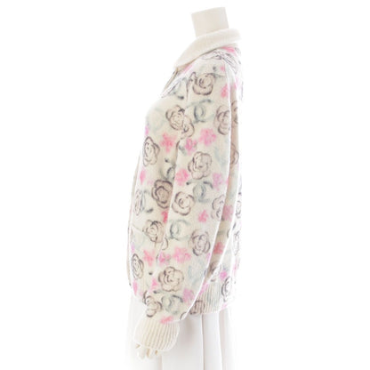 Chanel Coconage Cashmere Silk Camellia CC Logo Stone Knit Jacket Floral Pattern — view 3