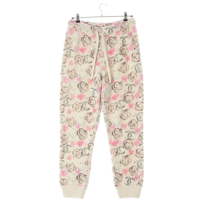 Chanel Coconage Cashmere Silk Camellia CC Logo Knit Pants Floral Pattern White