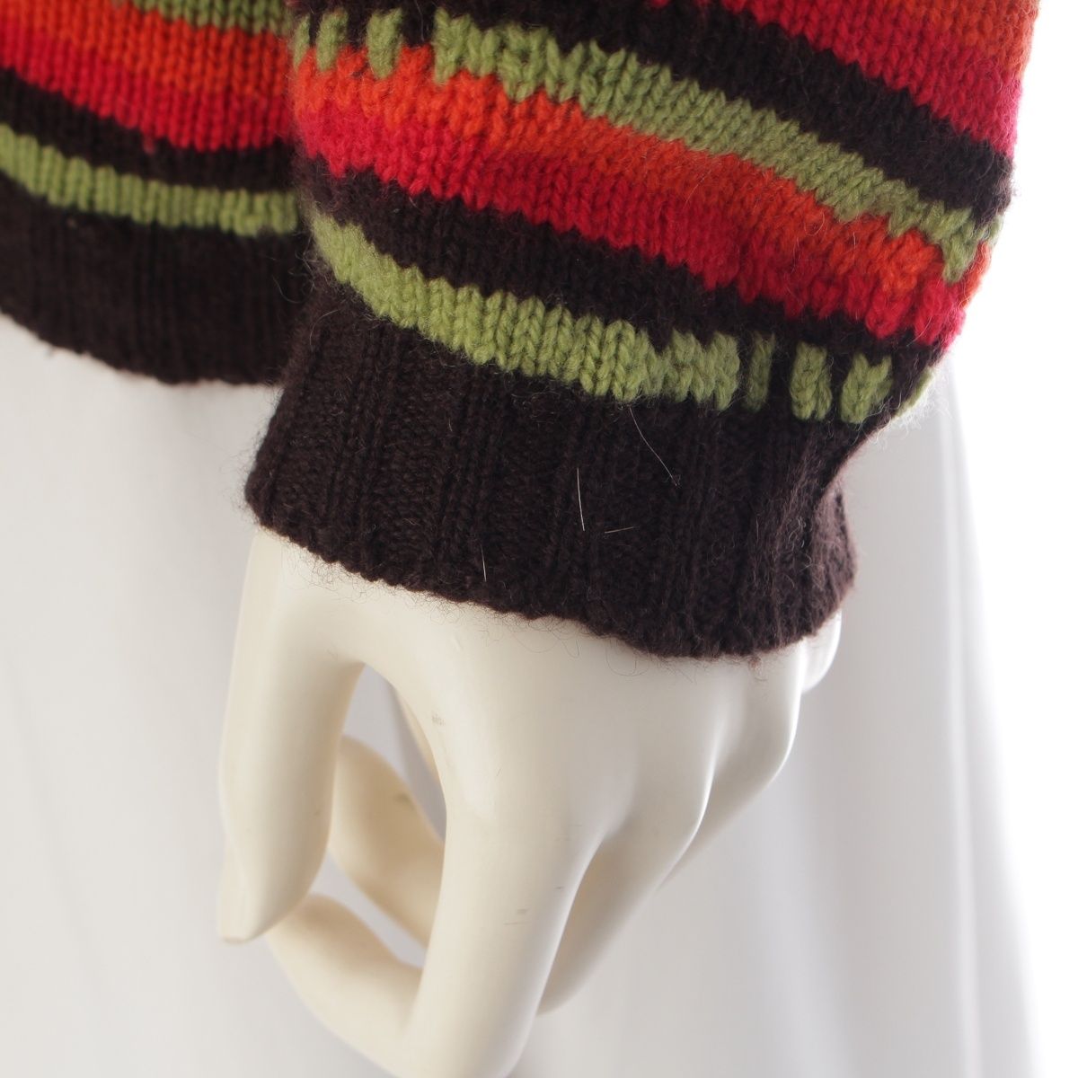 Prada Cashmere Multi Border Long Sleeve Sweater Knit Top Multicolor 40 — view 6