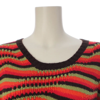 Prada Cashmere Multi Border Long Sleeve Sweater Knit Top Multicolor 40 — view 5