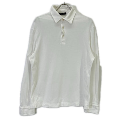 Loro Piana Optical White Pullover Long Sleeve Polo Shirt