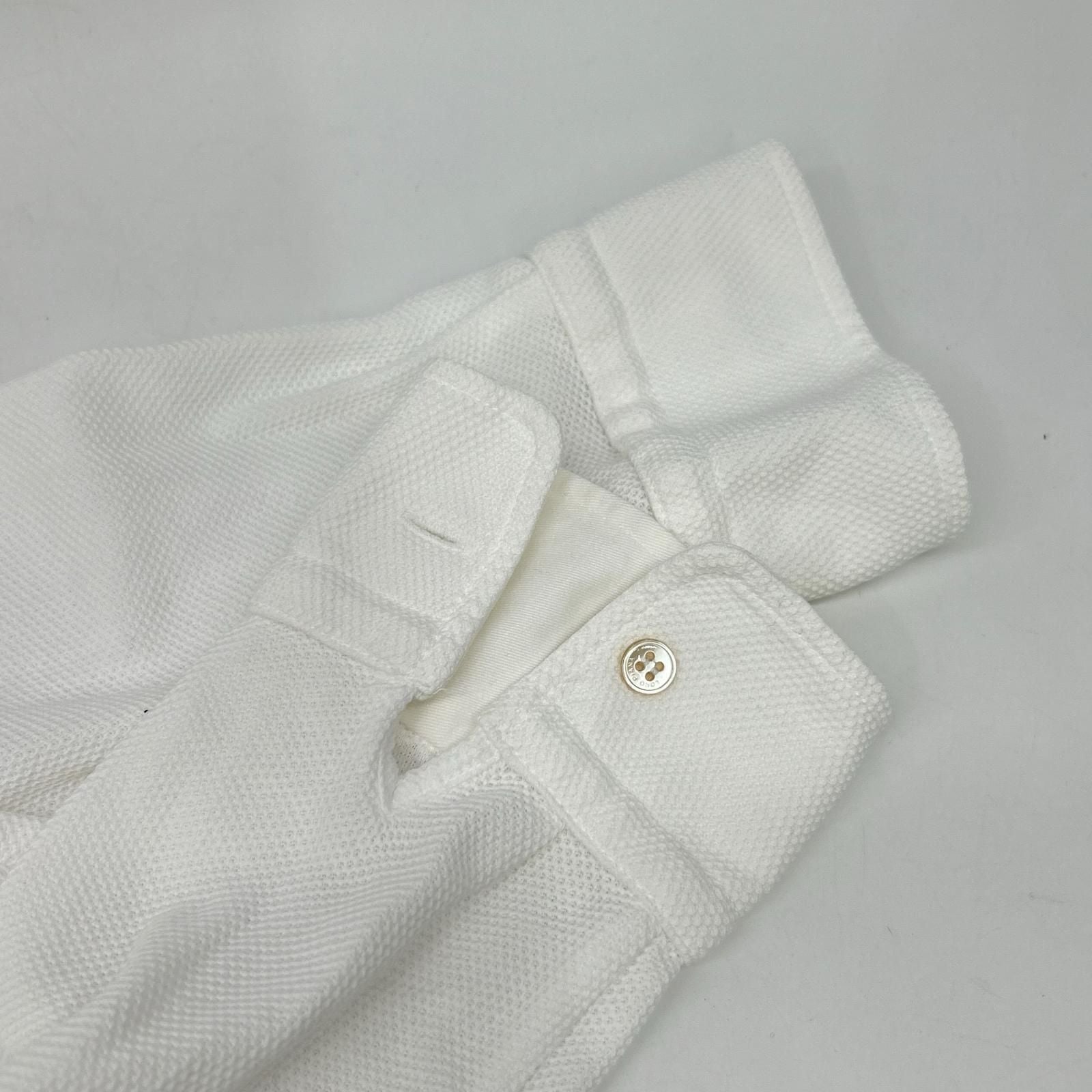 Loro Piana Optical White Pullover Long Sleeve Polo Shirt — view 8