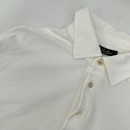 Loro Piana Optical White Pullover Long Sleeve Polo Shirt — view 7