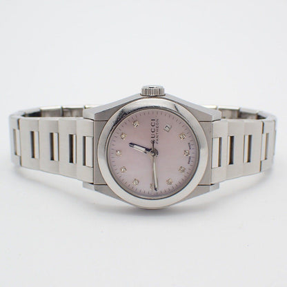 Gucci 115.5 Pantheon Quartz Watch Pink Shell Dial SS Pawn — view 2