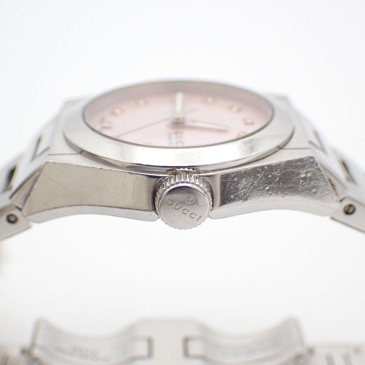 Gucci 115.5 Pantheon Quartz Watch Pink Shell Dial SS Pawn — view 7