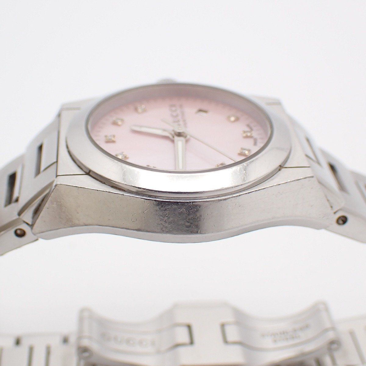 Gucci 115.5 Pantheon Quartz Watch Pink Shell Dial SS Pawn — view 8