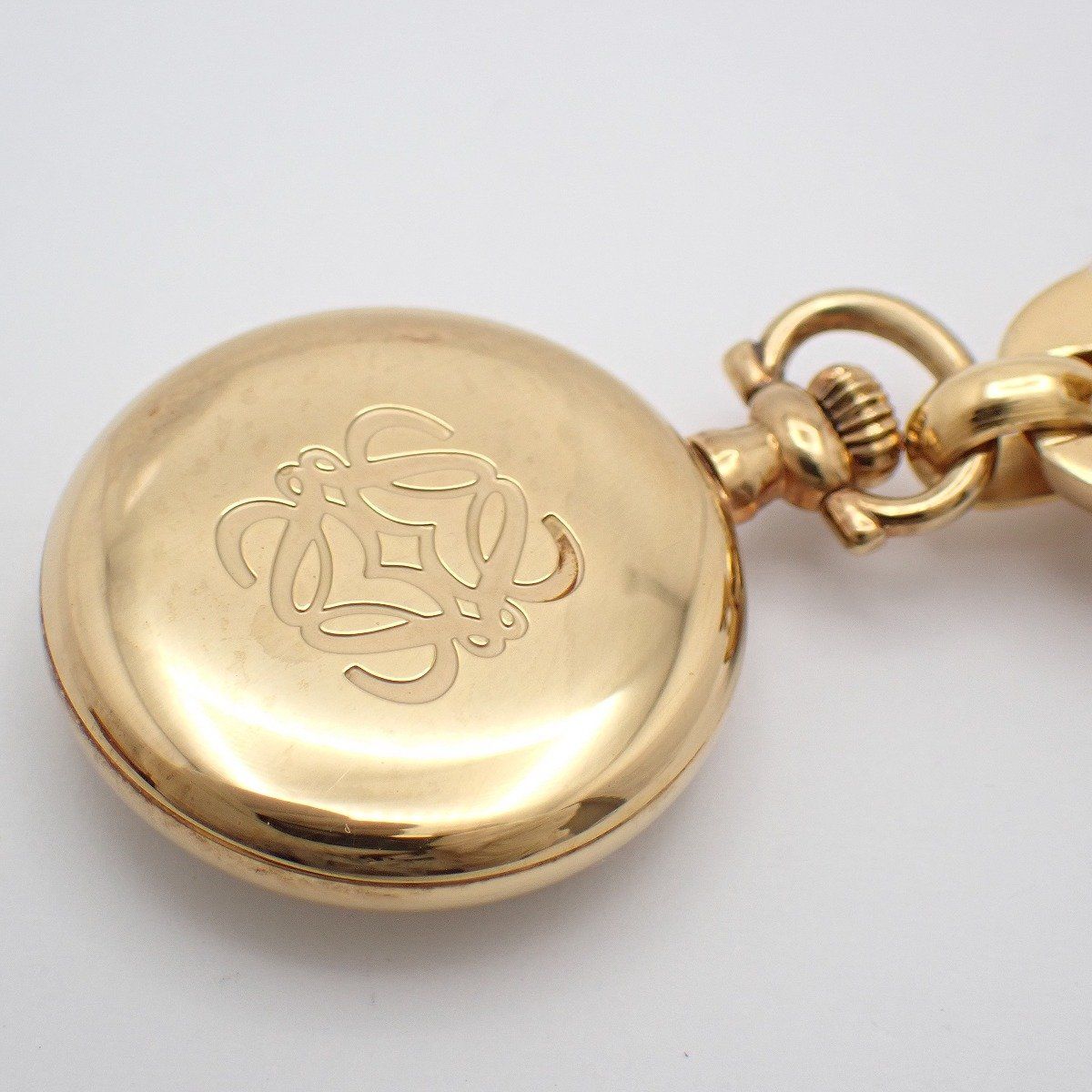 Loewe Pin Broch Watch Pocket Quartz Gold White Dial Pawn — view 5