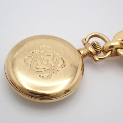 Loewe Pin Broch Watch Pocket Quartz Gold White Dial Pawn — view 5