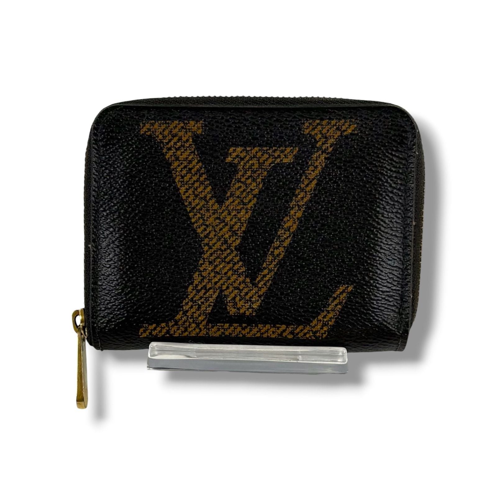 Louis Vuitton Monogram Giant Zippy Coin Purse Fragment Case Brown Lambskin — view 3
