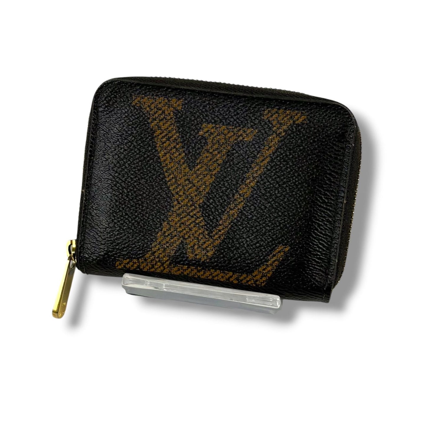 Louis Vuitton Monogram Giant Zippy Coin Purse Fragment Case Brown Lambskin — view 2