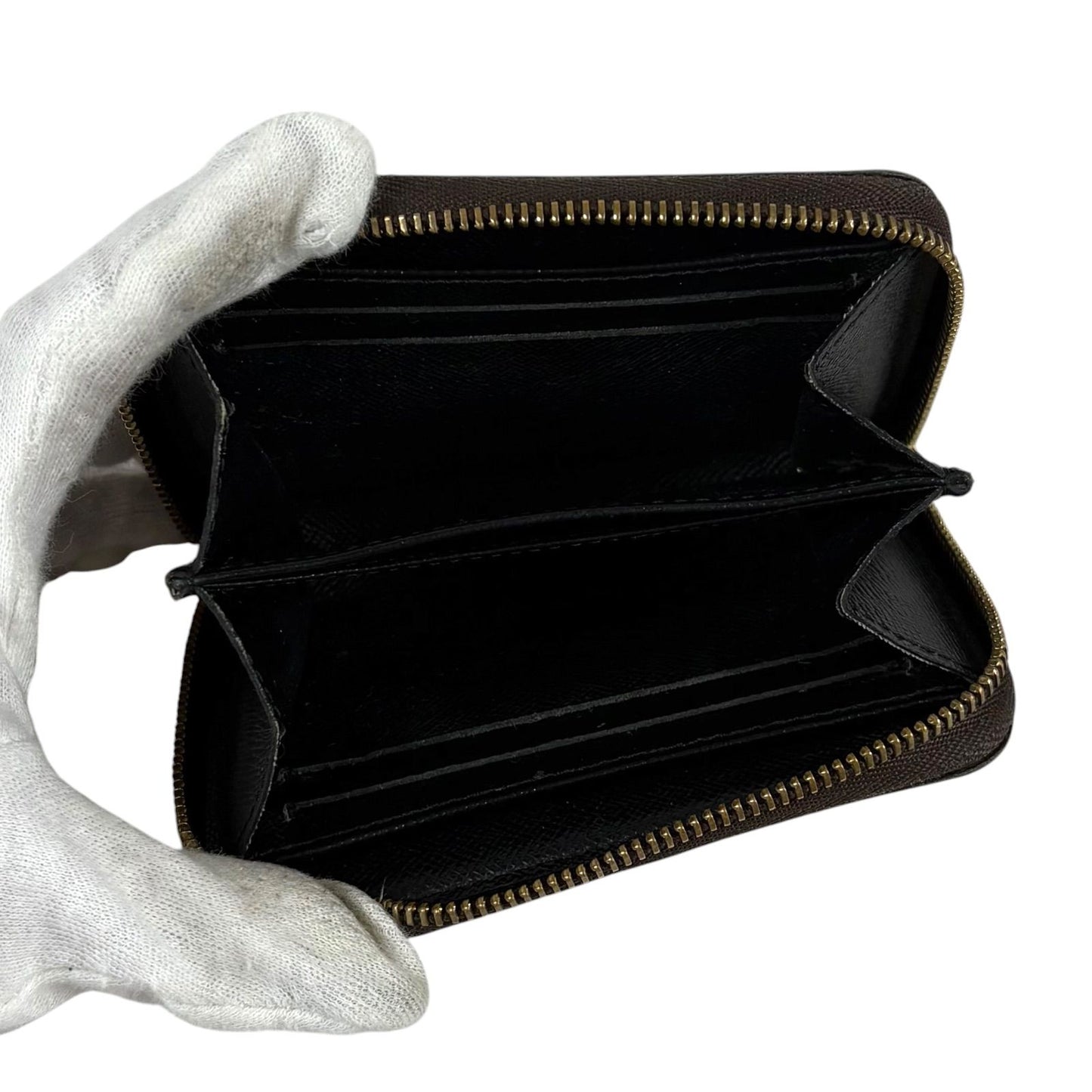 Louis Vuitton Monogram Giant Zippy Coin Purse Fragment Case Brown Lambskin — view 8