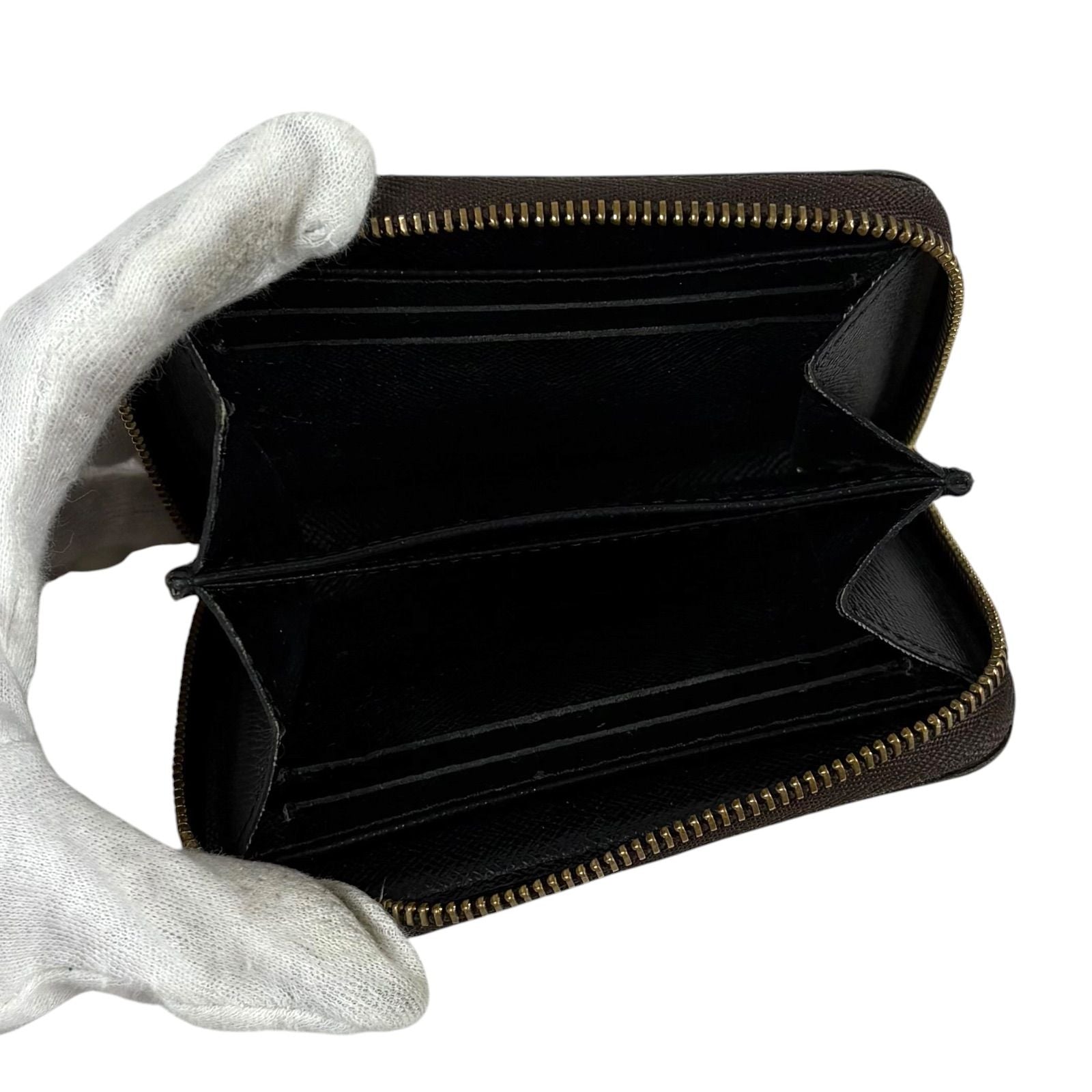 Louis Vuitton Monogram Giant Zippy Coin Purse Fragment Case Brown Lambskin — view 8