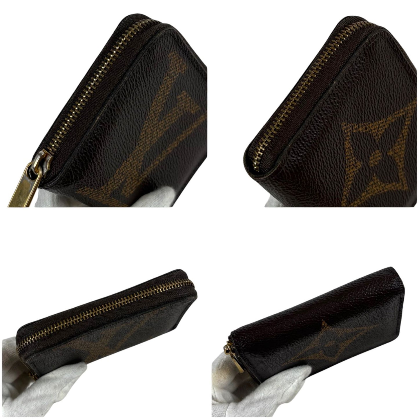 Louis Vuitton Monogram Giant Zippy Coin Purse Fragment Case Brown Lambskin — view 5
