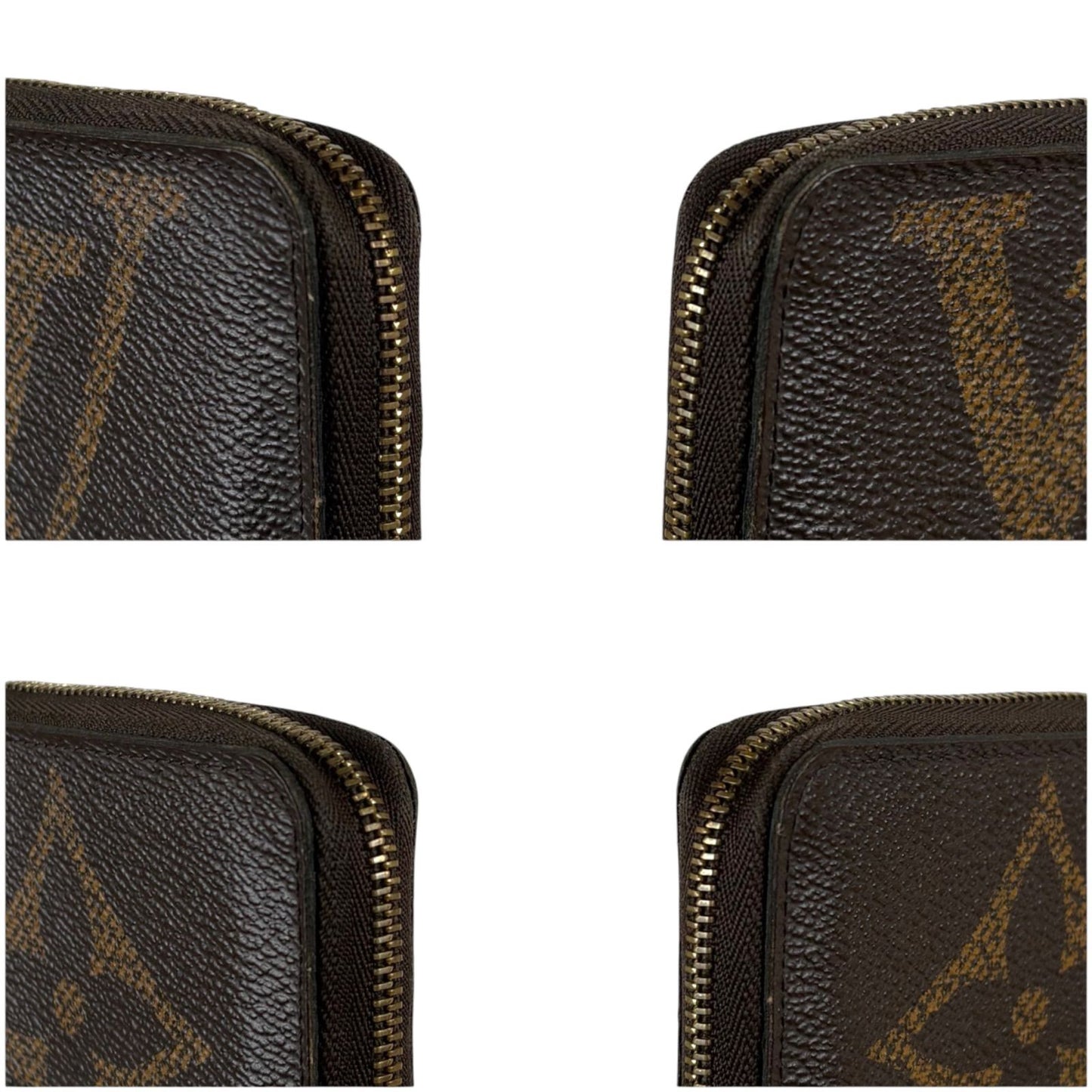 Louis Vuitton Monogram Giant Zippy Coin Purse Fragment Case Brown Lambskin — view 6
