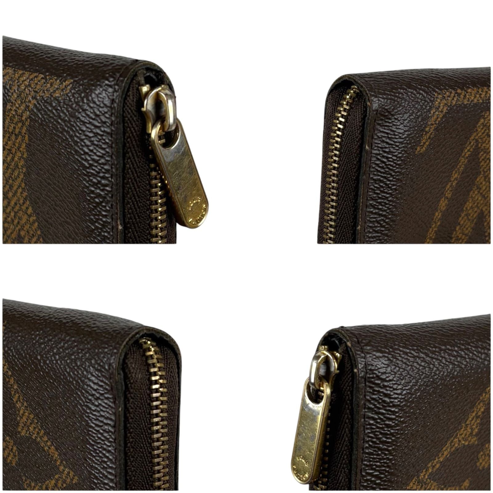 Louis Vuitton Monogram Giant Zippy Coin Purse Fragment Case Brown Lambskin — view 7