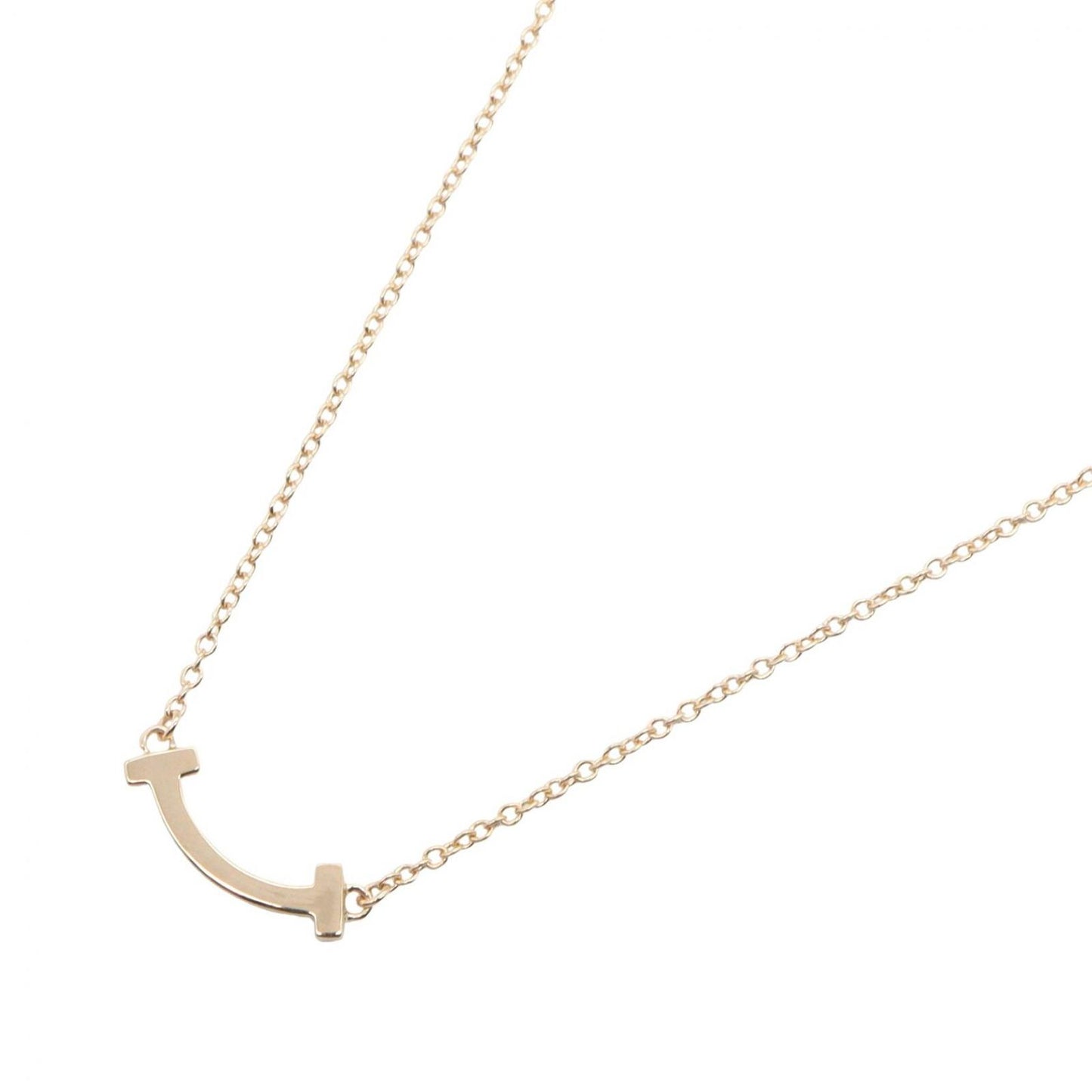 Tiffany & Co Necklace T Smile Mini 40.5 45 cm 18k Pink Gold