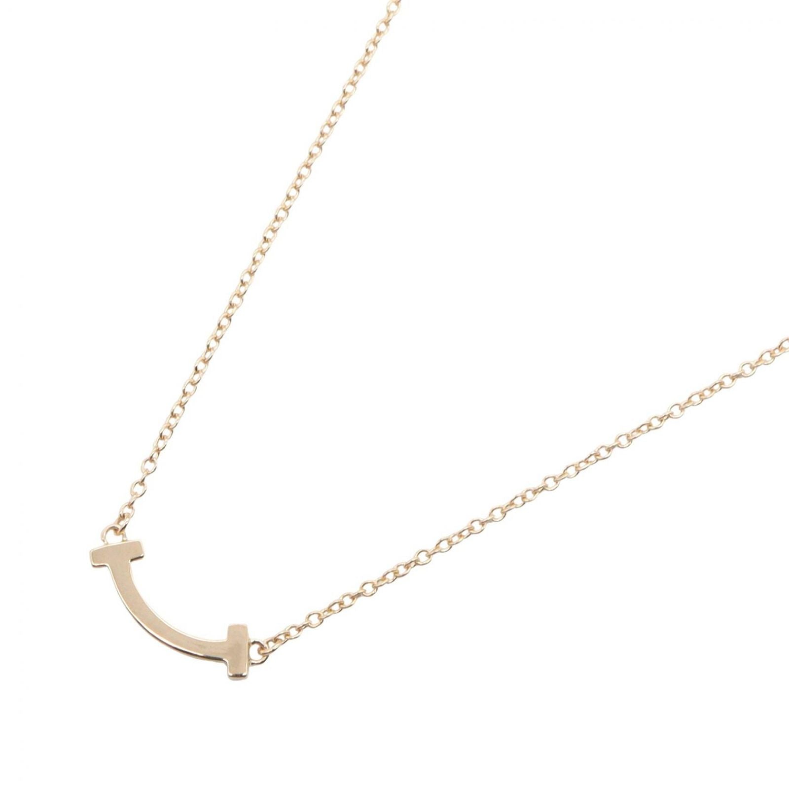 Tiffany & Co Necklace T Smile Mini 40.5 45 cm 18k Pink Gold