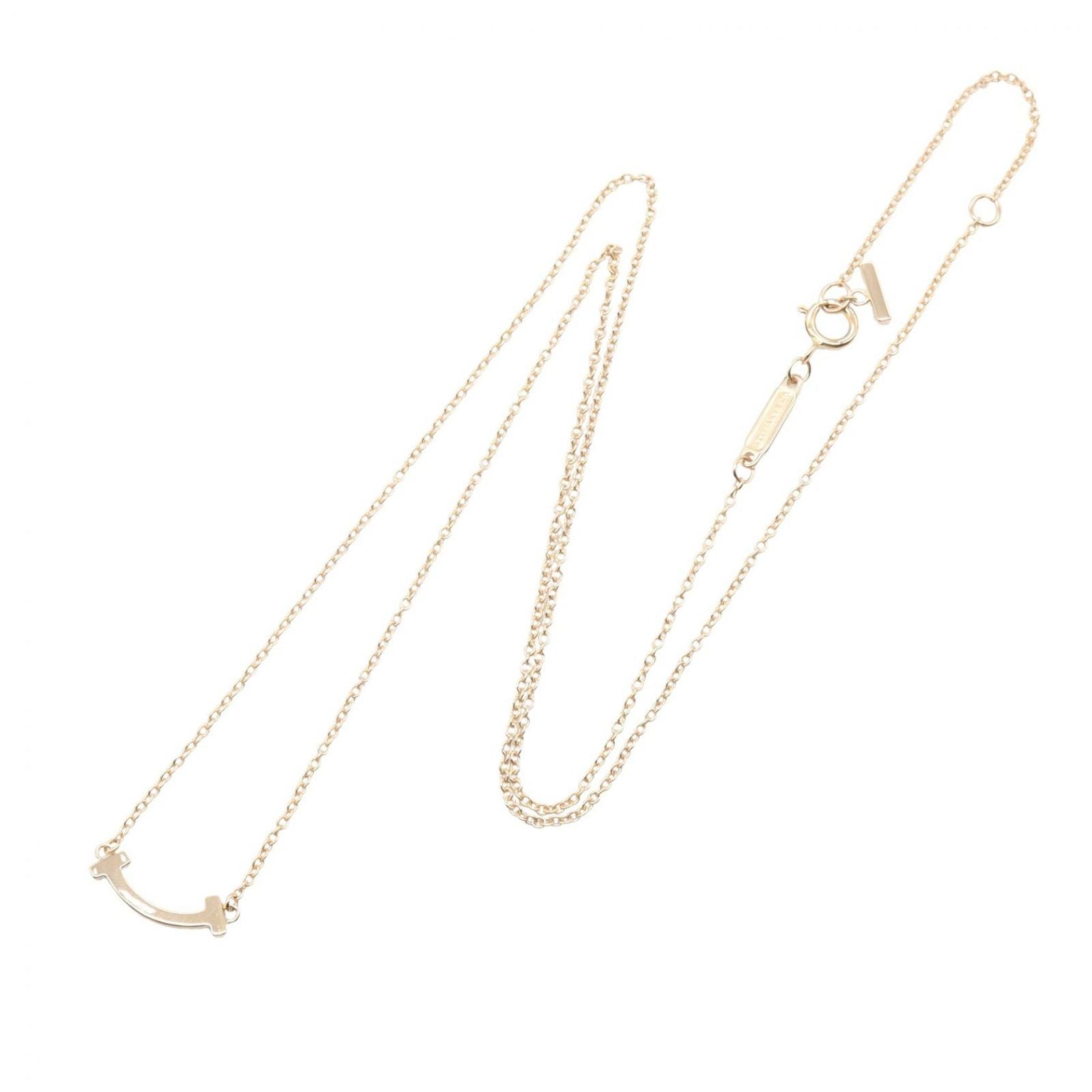 Tiffany & Co Necklace T Smile Mini 40.5 45 cm 18k Pink Gold — view 2