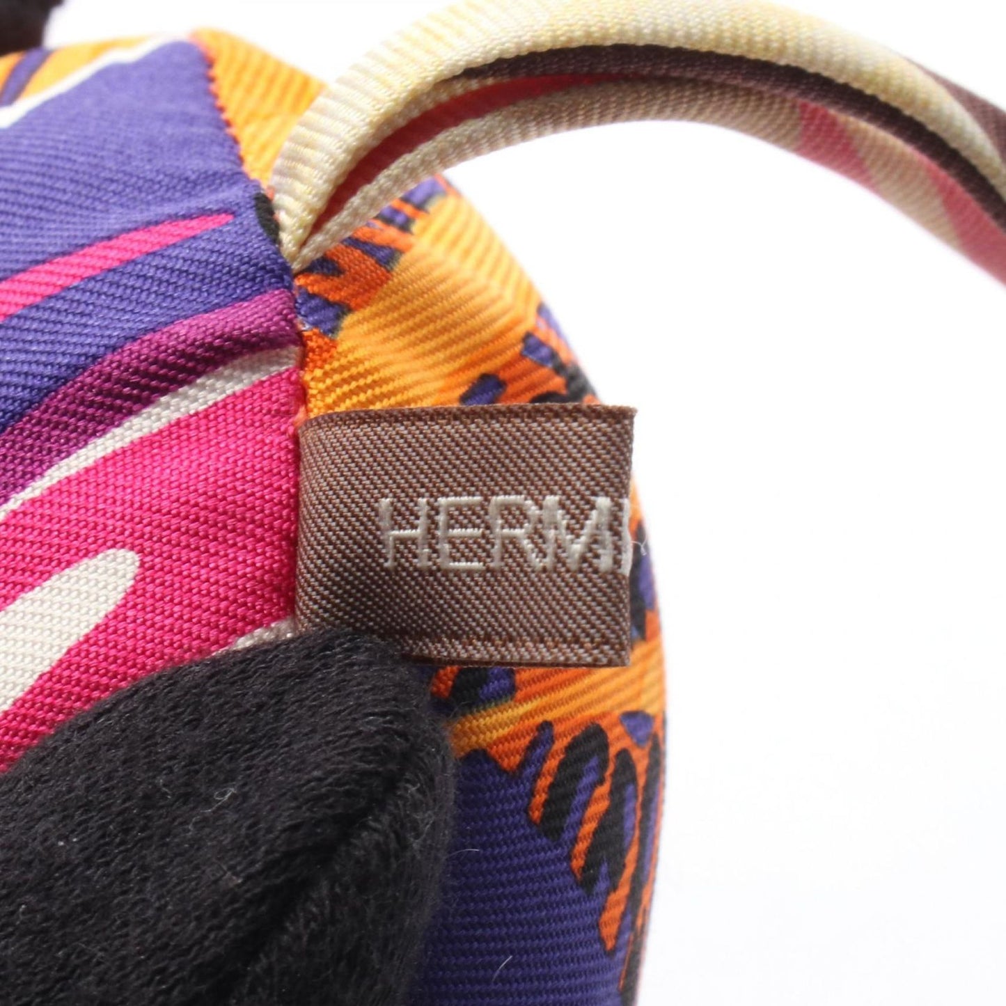 Hermes Charm Petit Ash Orange Navy Green Silk — view 3