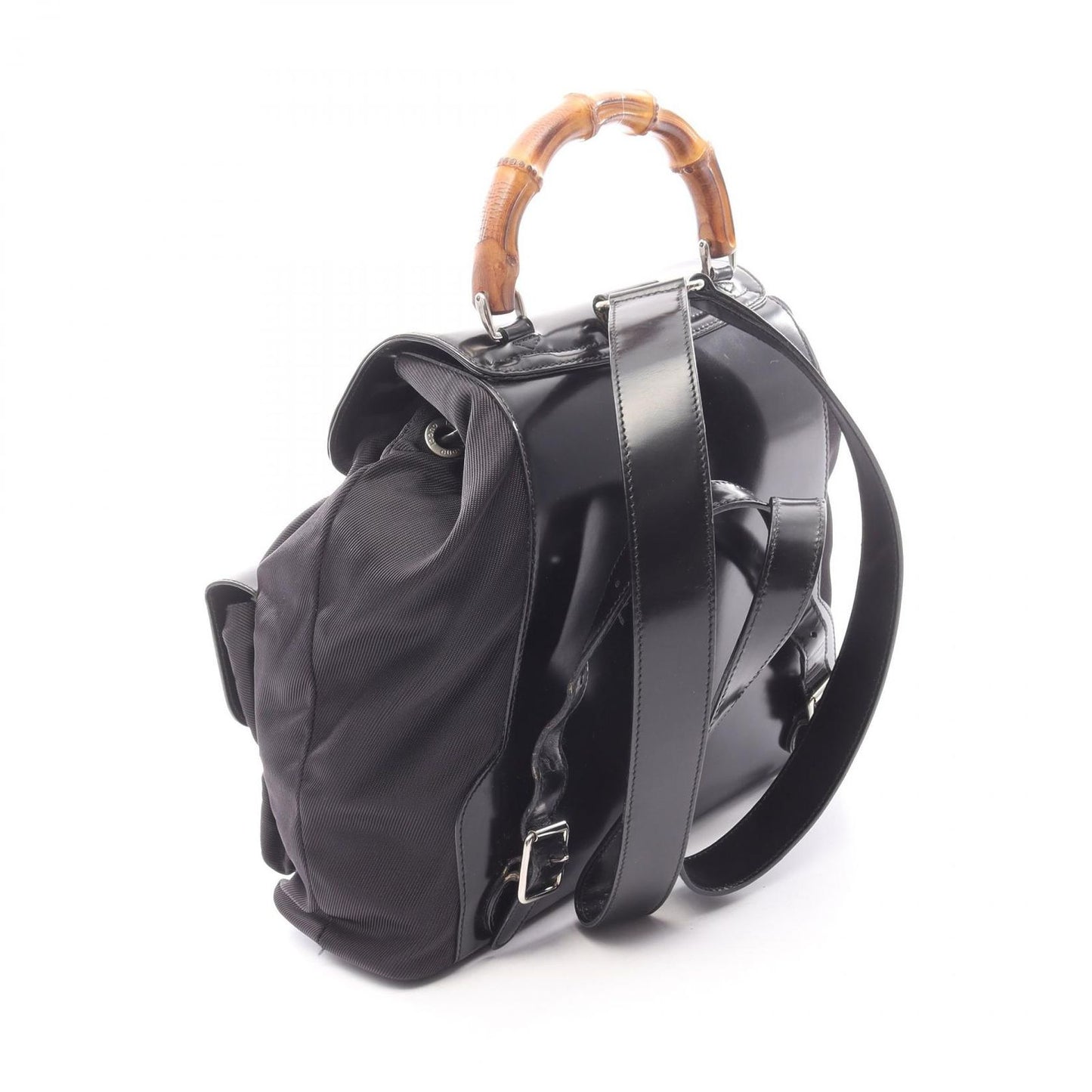 Gucci Backpack Bamboo 003 5 Black Nylon Enamel — view 2