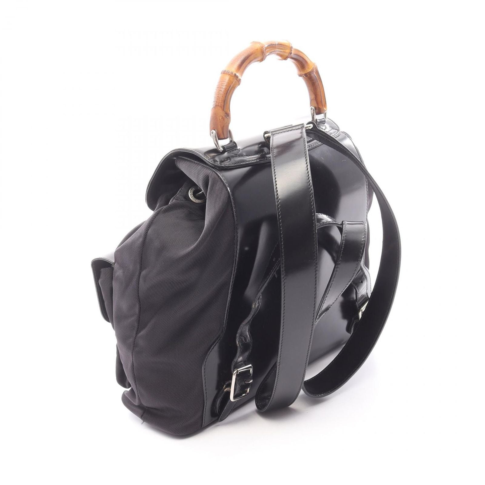 Gucci Backpack Bamboo 003 5 Black Nylon Enamel — view 2