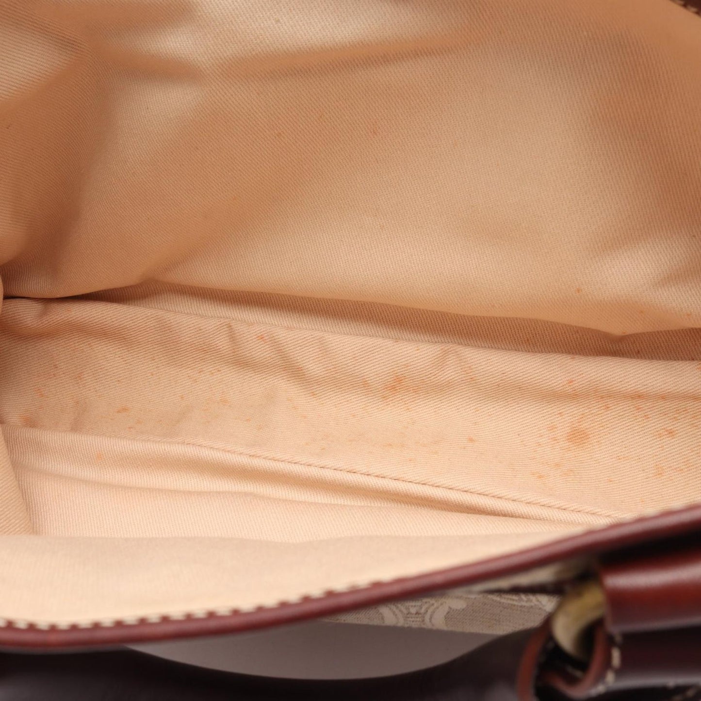 Celine Handbag Boogie Bag Beige Bordeaux Canvas Leather — view 9