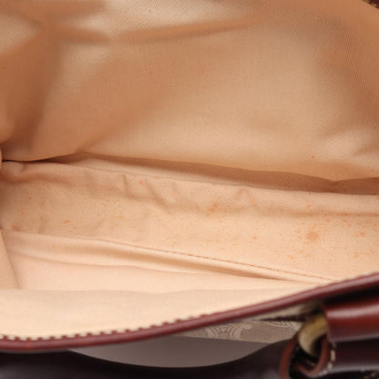 Celine Handbag Boogie Bag Beige Bordeaux Canvas Leather — view 9