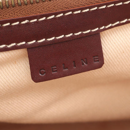 Celine Handbag Boogie Bag Beige Bordeaux Canvas Leather — view 4