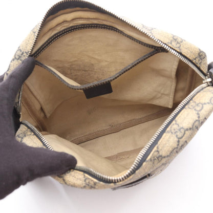 Gucci Shoulder Bag GG Supreme Beige Navy Canvas Leather — view 3