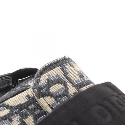 Dior Clutch Saddle Pouch White Beige Navy Canvas Oblique — view 7