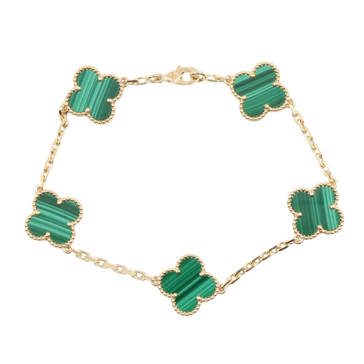 Van Cleef & Arpels Bracelet Vintage Alhambra Malachite 17.5 cm 18k