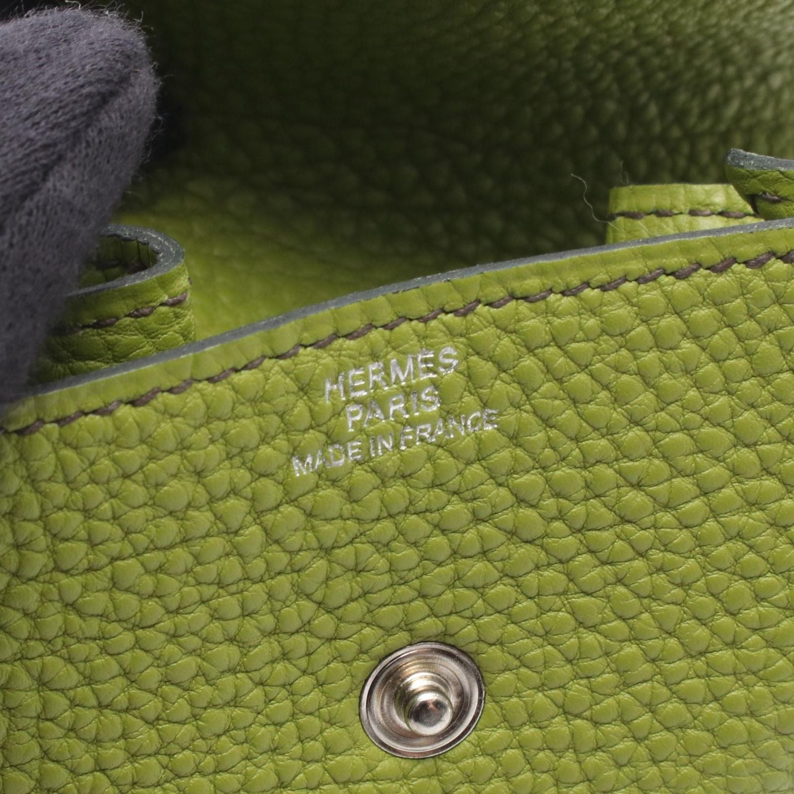 Hermes Coin Case Levain Quatre Anis Green Leather le Van — view 4