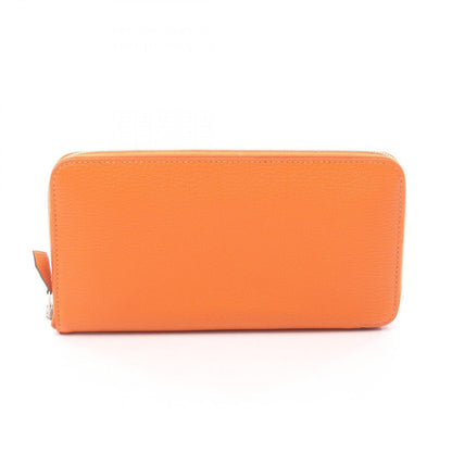 Hermes Round Wallet Azap Long Silk in Leather Fleece