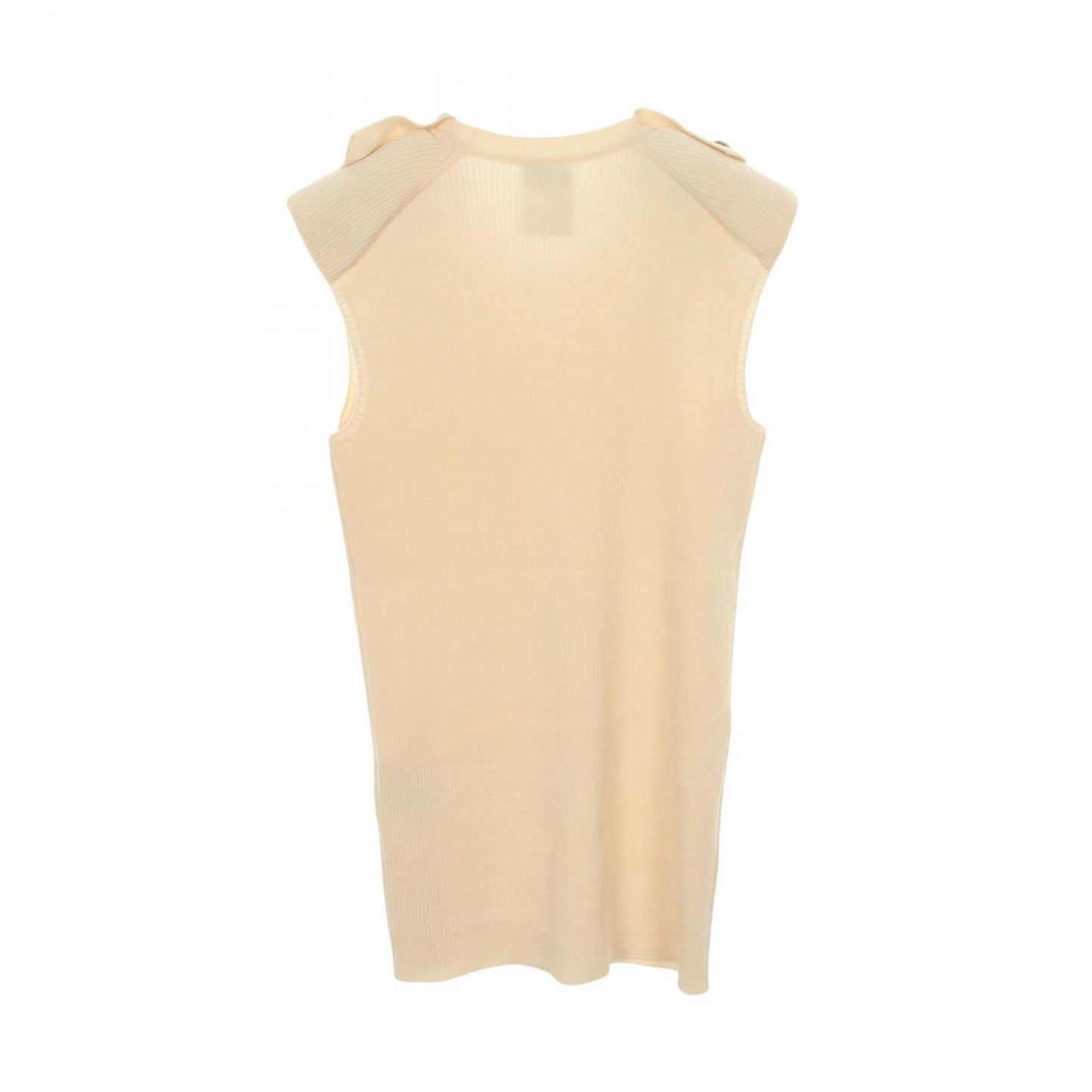 Chanel Vest CC Logo Button Knit Beige Cashmere — view 2