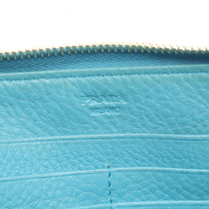 Prada Round Wallet Vitello Daino Blue Leather — view 5