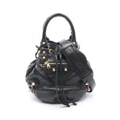 Balenciaga Handbag Giant Mini Pom 2-Way Black Leather